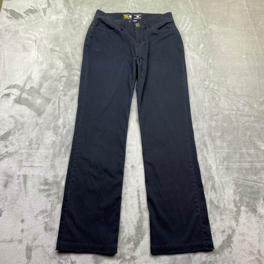 Mountain Hardwear Women's Black Cotton Blend Straight Leg Pants Sz 4 Fits 27"
